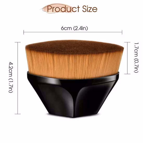 Brocha de maquillaje para base, Endoto Kabuki Face Brush Flat Top Multifuncional de alta densidad para un polvo impecable con estuche portátil Negro